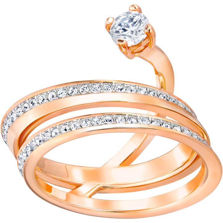 Swarovski Fresh Ring, Medium, White, Rose Gold Plating