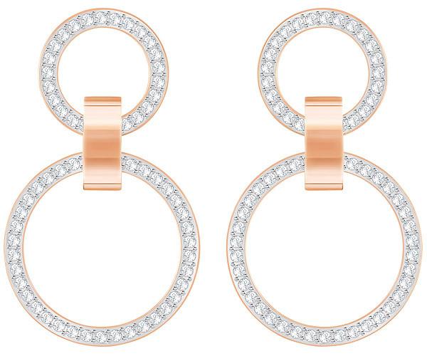 Swarovski Swarovski Hollow Chandelier Pierced Earrings, White, Rose Gold Plating White Rose Gold-plated
