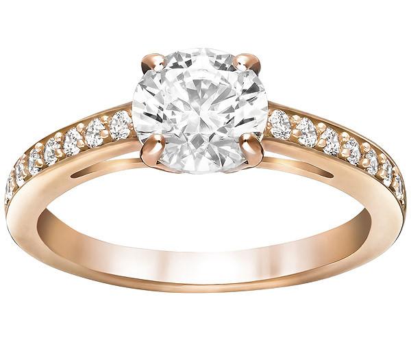 Swarovski Swarovski Attract Round Ring, White, Rose Gold Plating White Rose Gold-plated