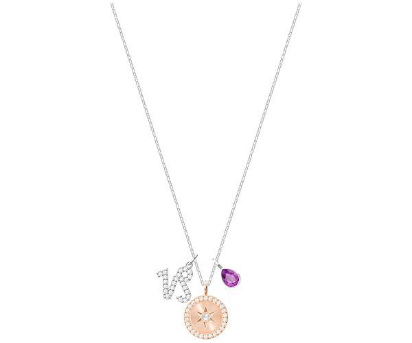 Swarovski Swarovski Zodiac Pendant, Capricorn, Purple, Rhodium Plating Purple Rhodium-plated