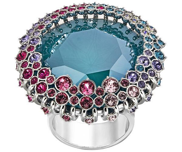 Swarovski Swarovski Ego Ring Dark Multi Rhodium-plated