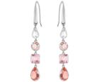 Swarovski Swarovski Lisanne Pierced Earrings, Pink, Rhodium Plating Light Multi Rhodium-plated