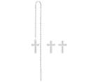 Swarovski Swarovski Mini Cross Pierced Earrings, White, Rhodium Plating White Rhodium-plated