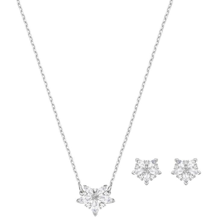 Swarovski Lady Set, Small, White, Rhodium Plating