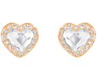 Swarovski Swarovski Engaged Pierced Earrings, White, Rose Gold Plating White Rose Gold-plated