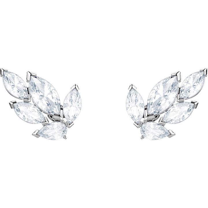 Swarovski Louison Stud Pierced Earrings, White, Rhodium Plating
