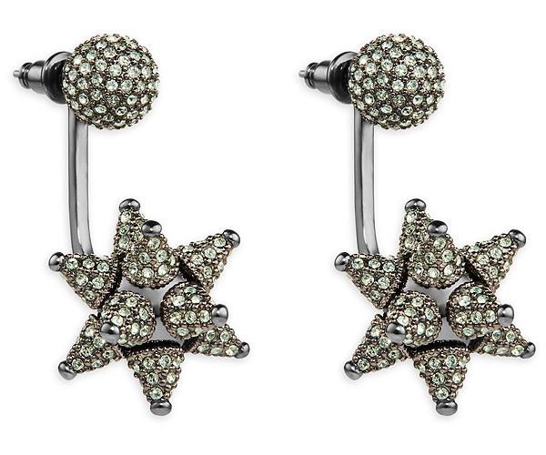 Swarovski Swarovski Kalix Pierced Earring Jacket, Ruthenium Plating Green