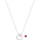 Swarovski Love Heart Pendant, White, Rhodium Plating