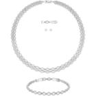 Swarovski Lace Set, White, Rhodium Plating