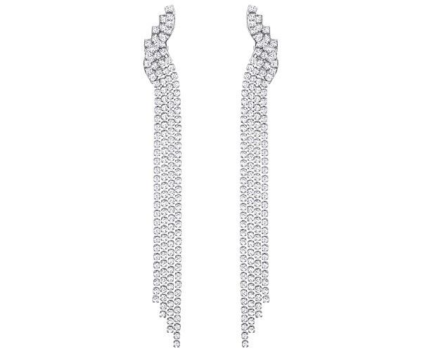 Swarovski Swarovski Fit Clip Earrings, White, Ruthenium Plating White Rhodium-plated