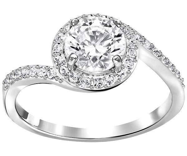 Swarovski Swarovski Attract Light Swirl Ring White Rhodium-plated