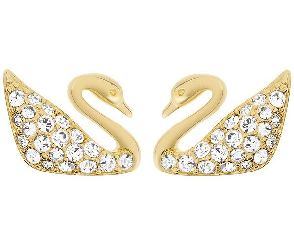 Swarovski Swarovski Swan Mini Pierced Earrings White Gold-plated