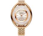 Swarovski Swarovski Crystalline Oval Watch, Metal Bracelet, White, Rose Gold Tone White Rose Gold-plated