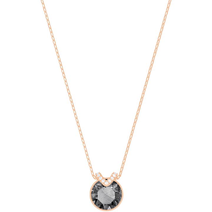 Swarovski Bella V Pendant, Gray, Rose Gold Plating