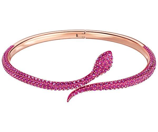 Swarovski Swarovski Leslie Bangle, Fuchsia, Rose Gold Plating Pink Rose Gold-plated