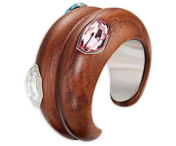 Swarovski Swarovski Wood Crystallized Cuff, Palladium Plating Pink Rhodium-plated