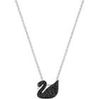 Swarovski Iconic Swan Pendant, Small, Black, Rhodium Plating