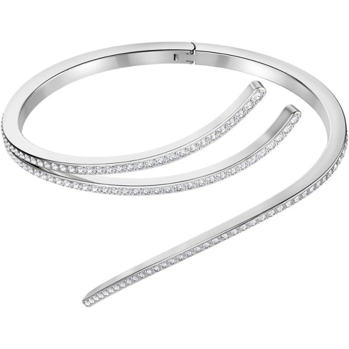 Swarovski Lemon Bangle, White, Rhodium Plating