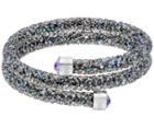 Swarovski Swarovski Crystaldust Double Bangle, Multi-colored, Stainless Steel Purple Stainless Steel