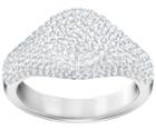 Swarovski Swarovski Stone Signet Ring, White, Rhodium Plating White Rhodium-plated