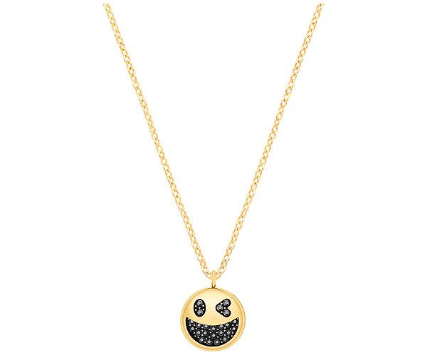Swarovski Swarovski Humorist Wink Pendant, Black, Gold Plating Teal Gold-plated