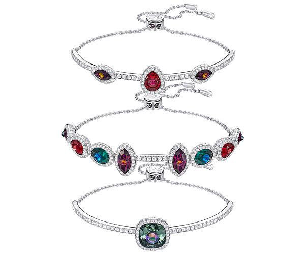 Swarovski Swarovski Luminous Fairy Bangle, Multi-colored, Rhodium Plating Dark Multi Rhodium-plated