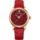 Swarovski Crystalline Hours Watch, Leather Strap, Red, Rose Gold Tone