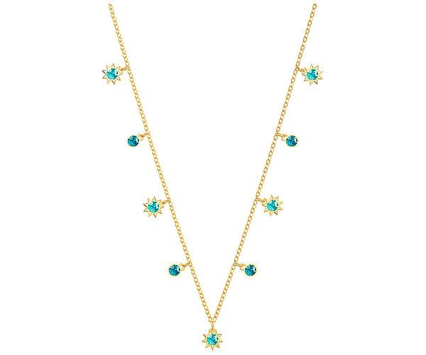 Swarovski Swarovski Last Summer Choker, Aqua, Gold Plating Aqua Gold-plated