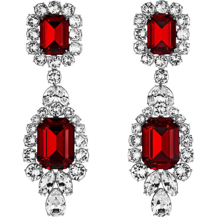 Swarovski Anna Dello Russo Pierced Earrings, Red, Palladium Plating