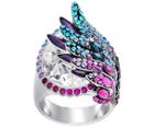 Swarovski Swarovski Hearty Ring, Multi-colored, Palladium Plating Dark Multi Rhodium-plated