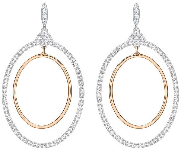 Swarovski Swarovski Gilberte Hoop Pierced Earrings, White White Rose Gold-plated