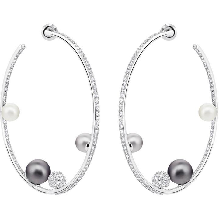 Swarovski Canopy Hoop Pierced Earrings, Multi-colored, Rhodium Plating