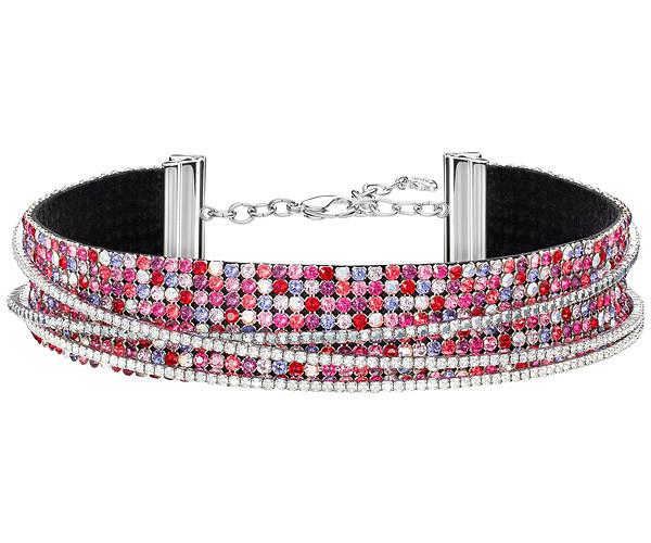 Swarovski Swarovski Ludic Necklace, Multi-colored, Rhodium Plating Dark Multi Rhodium-plated