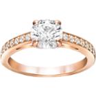 Swarovski Attract Round Ring, White, Rose Gold Plating