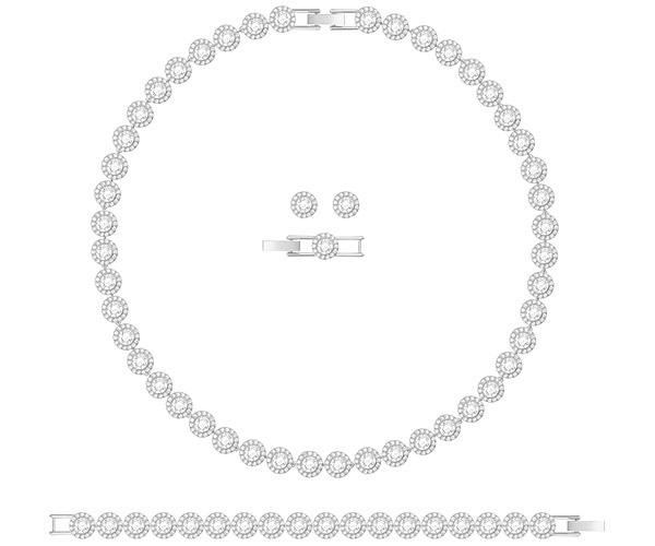 Swarovski Swarovski Angelic All Around Set, White, Rhodium Plating White Rhodium-plated