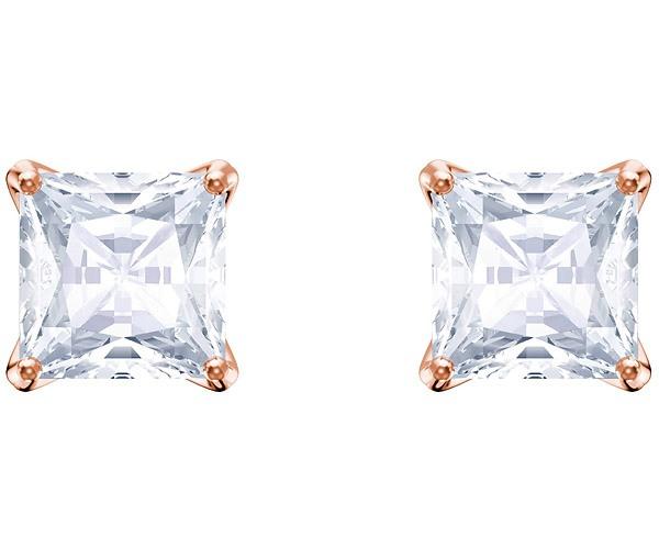 Swarovski Swarovski Attract Stud Pierced Earrings, White, Rose Gold Plating White Rose Gold-plated