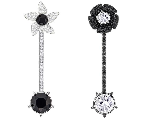Swarovski Swarovski Magician Pierced Earrings, Multi-colored, Ruthenium Plating White Rhodium-plated