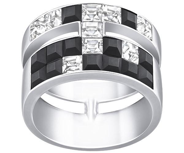 Swarovski Swarovski Atelier Swarovski By Viktor And Rolf, Frozen Crystals Wide Ring Black Rhodium-plated