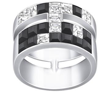 Swarovski Swarovski Atelier Swarovski By Viktor And Rolf, Frozen Crystals Wide Ring Black Rhodium-plated