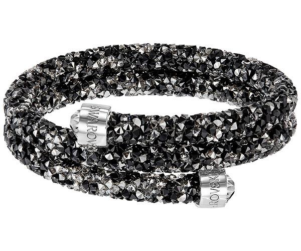 Swarovski Swarovski Crystaldust Bangle Double, Dark Crystals Dark Multi Stainless Steel