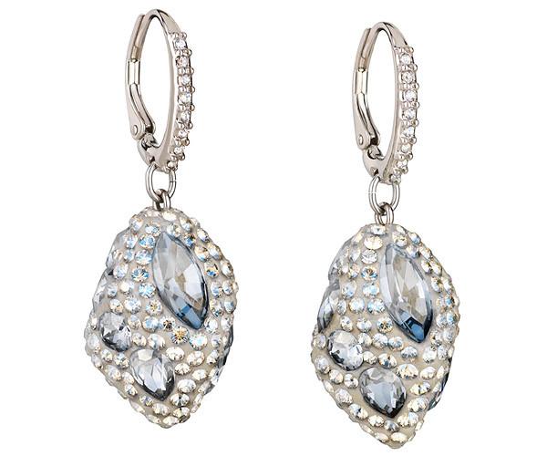 Swarovski Swarovski Moselle Drop Pierced Earrings, Palladium Plating White Rhodium-plated