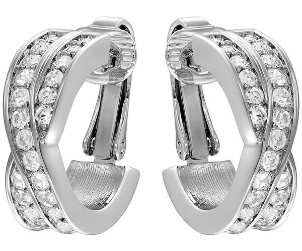 Swarovski Swarovski Edith Clip Earrings White Rhodium-plated