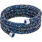 Swarovski Crystaldust Wide Bangle, Blue, Stainless Steel