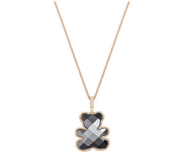Swarovski Swarovski Teddy Pendant, Black, Rose Gold Plating Teal Rose Gold-plated