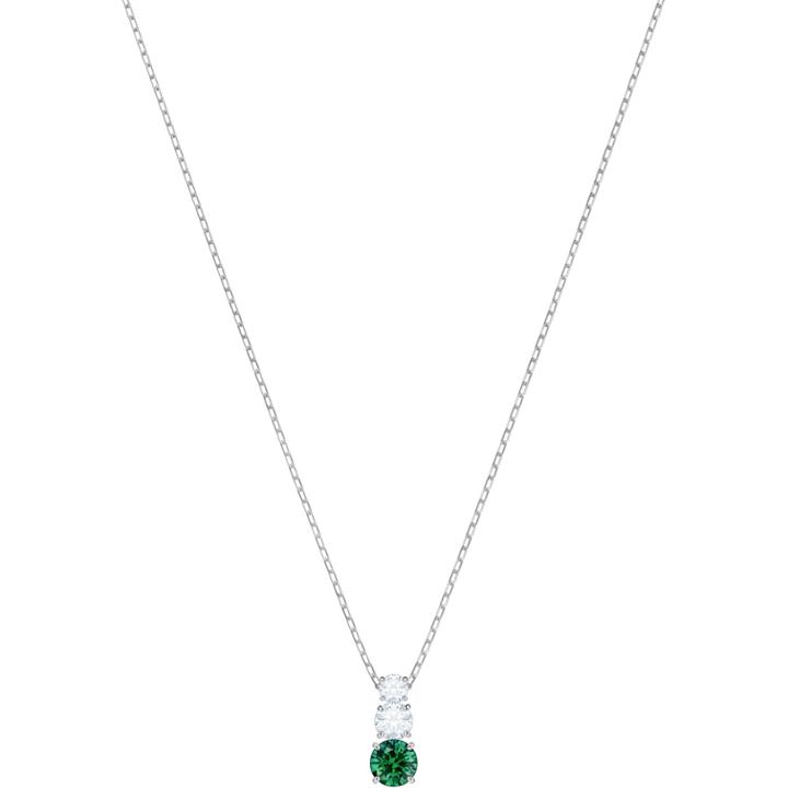 Swarovski Attract Trilogy Round Pendant, Green, Rhodium Plating