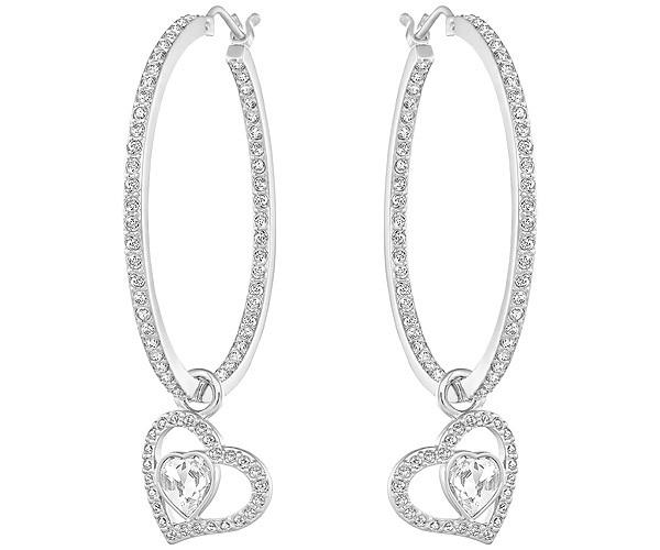 Swarovski Swarovski Net Pierced Earrings White Rhodium-plated