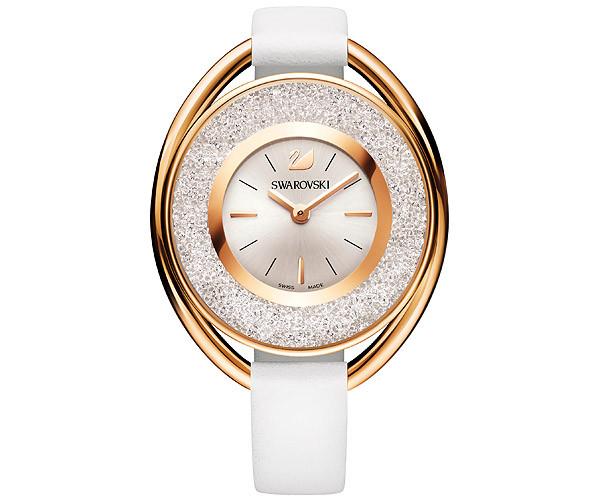 Swarovski Swarovski Crystalline Oval White Tone Watch White Rose Gold-plated
