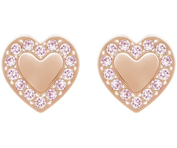 Swarovski Swarovski Heart Micro Pierced Earrings  Rose Gold-plated