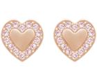 Swarovski Swarovski Heart Micro Pierced Earrings  Rose Gold-plated