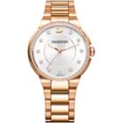 Swarovski City Watch, Metal Bracelet, White, Rose Gold Tone